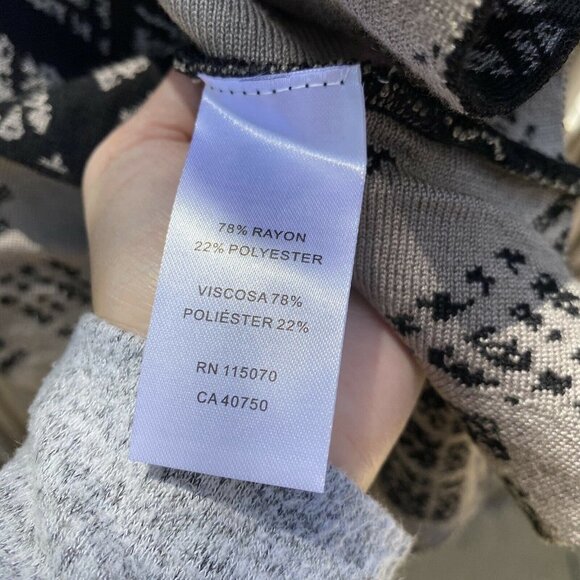 NINA LEONARD PLAID PRINTED RUFFLE PEPLUM HEM KNIT SWEATER DRESS SMALL - Picture 7 of 8